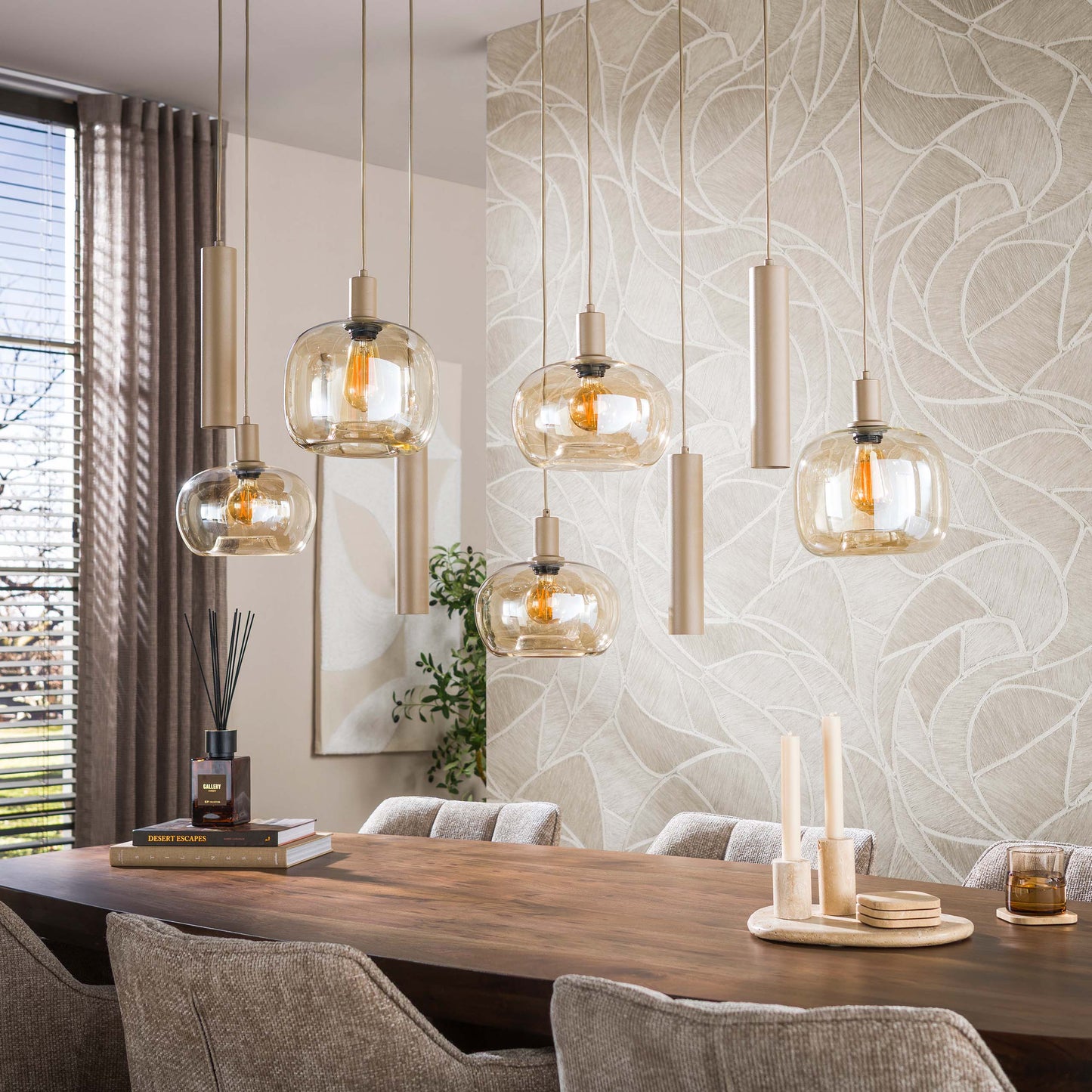 Pendelleuchte – 130×54×150 cm – Beige | Modell N0348