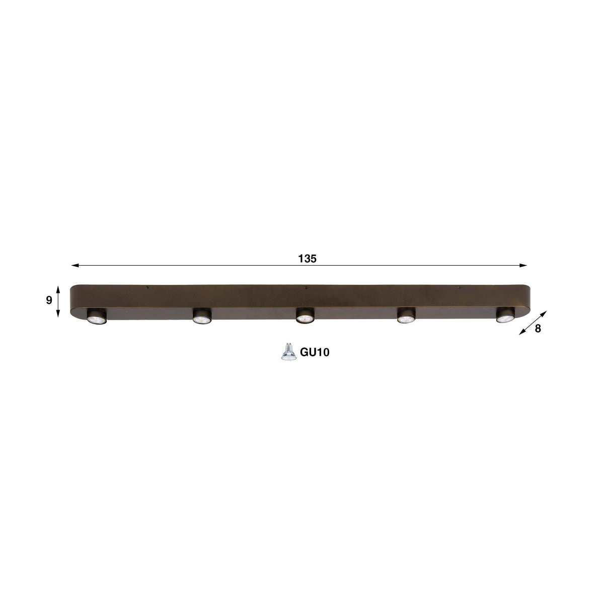 Deckenleuchte – 135×8×9 cm – Sienna braun | Modell N0350