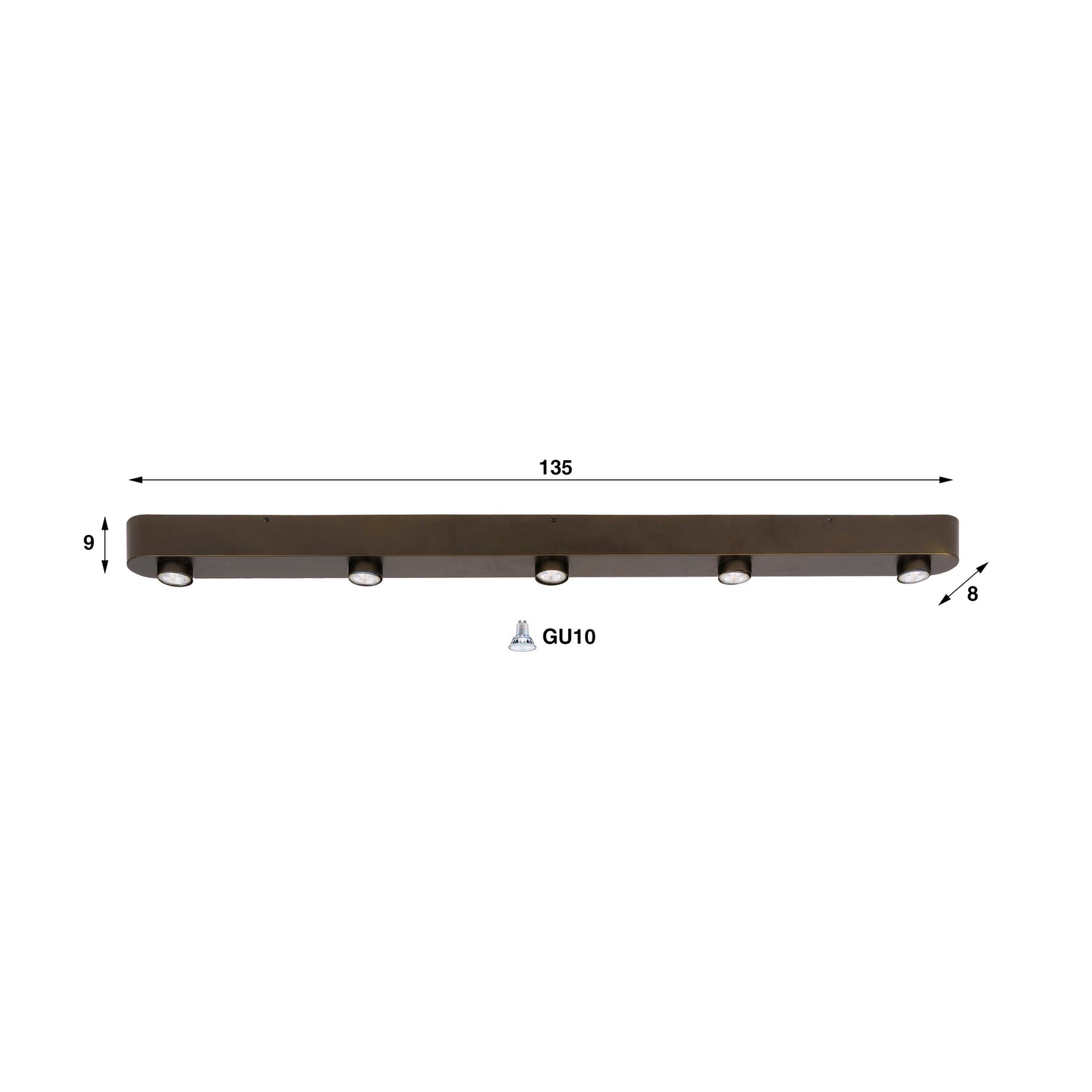 Deckenleuchte – 135×8×9 cm – Sienna braun | Modell N0350