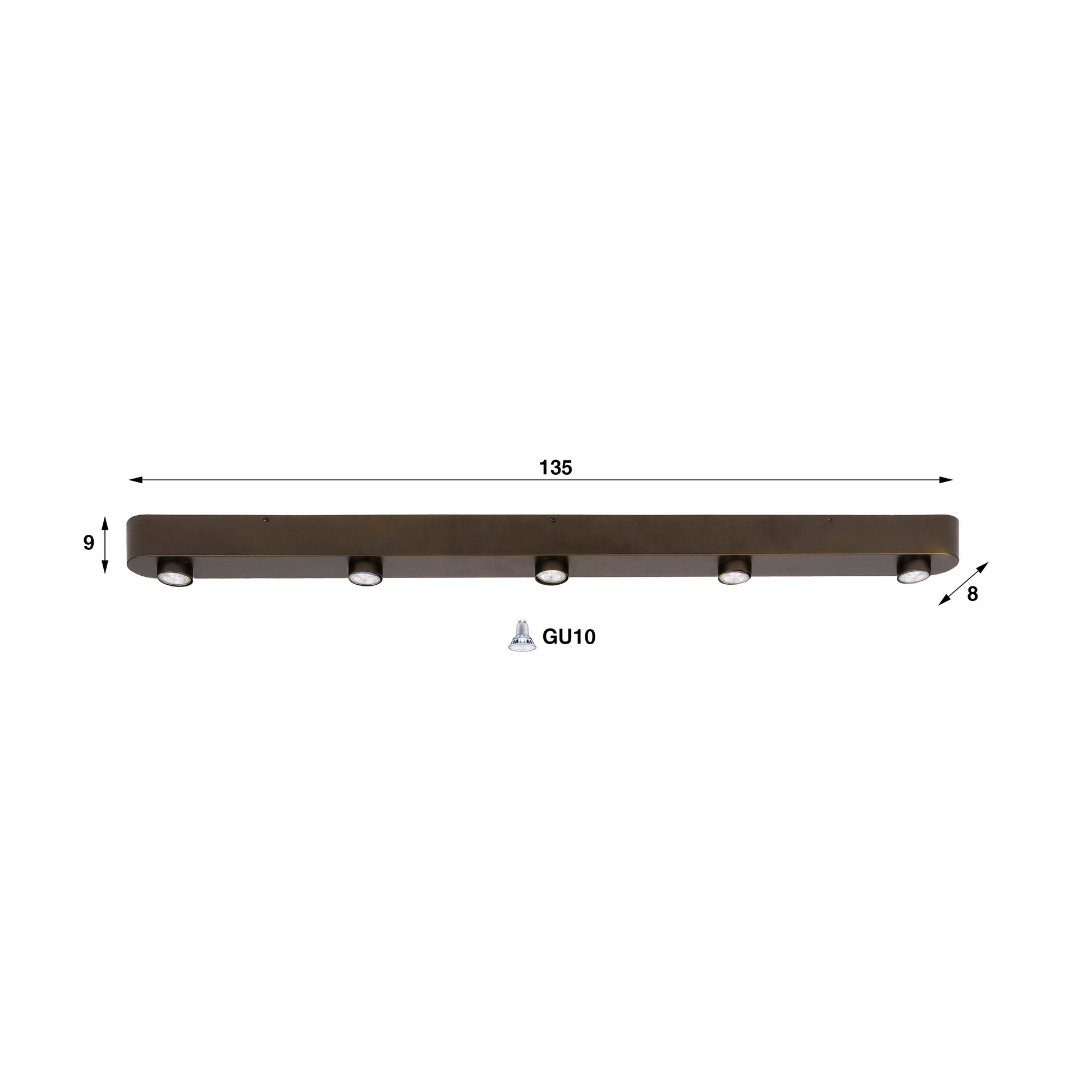 Deckenleuchte – 135×8×9 cm – Sienna braun | Modell N0350
