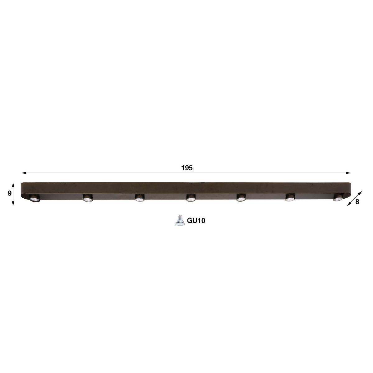 Deckenleuchte – 195×8×9 cm – Sienna braun | Modell N0351