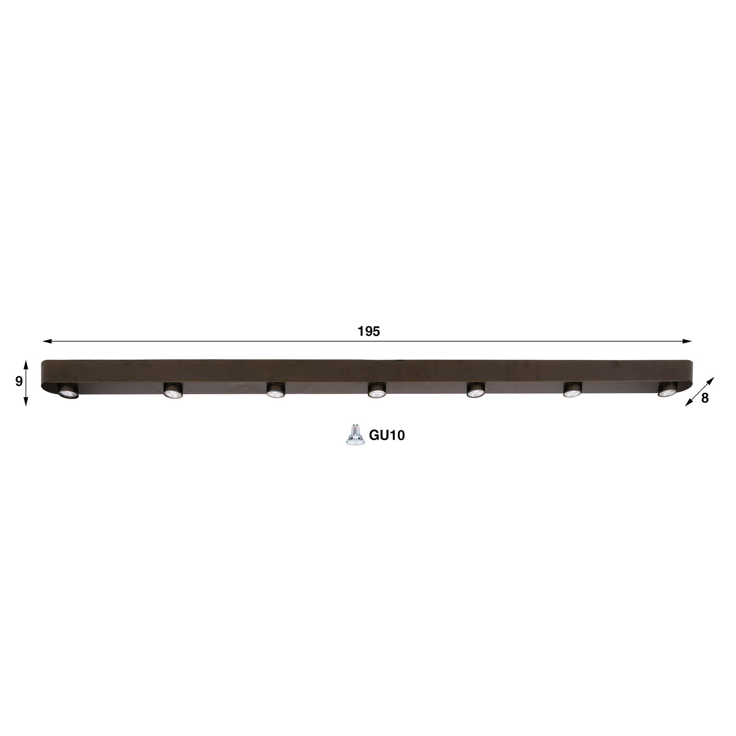 Deckenleuchte – 195×8×9 cm – Sienna braun | Modell N0351