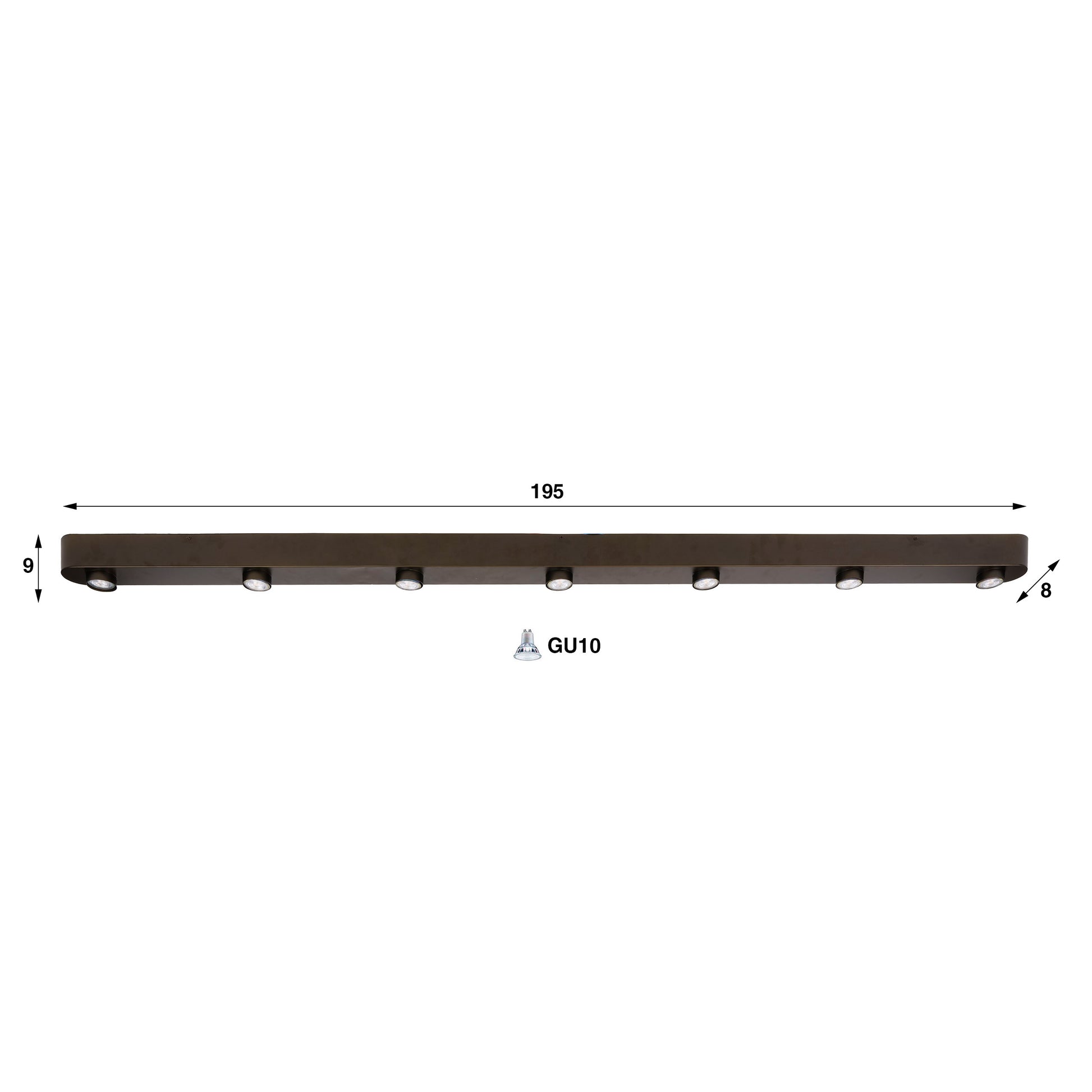 Deckenleuchte – 195×8×9 cm – Sienna braun | Modell N0351