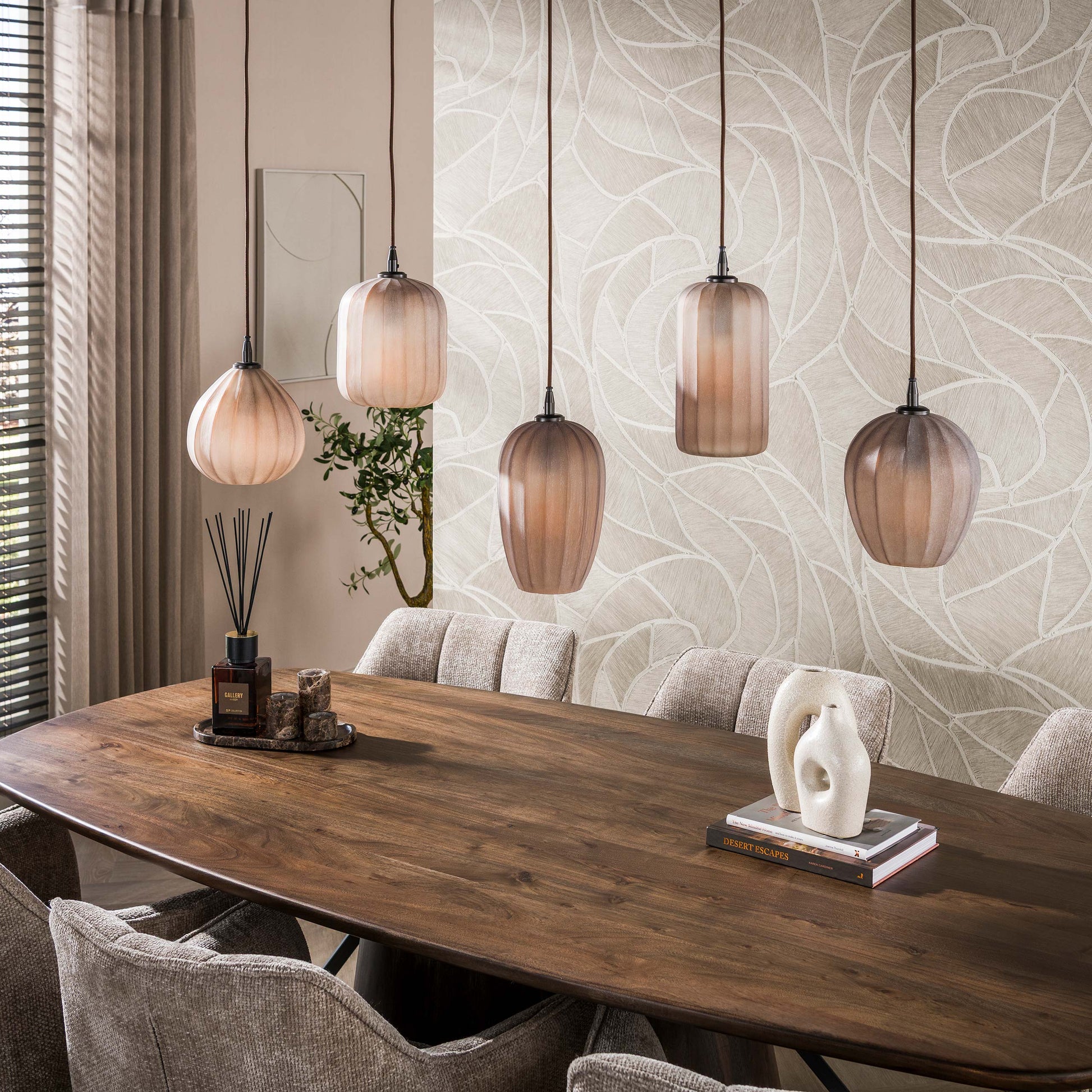 Pendelleuchte – 125×20×150 cm – Sienna braun-frosted | Modell N0352