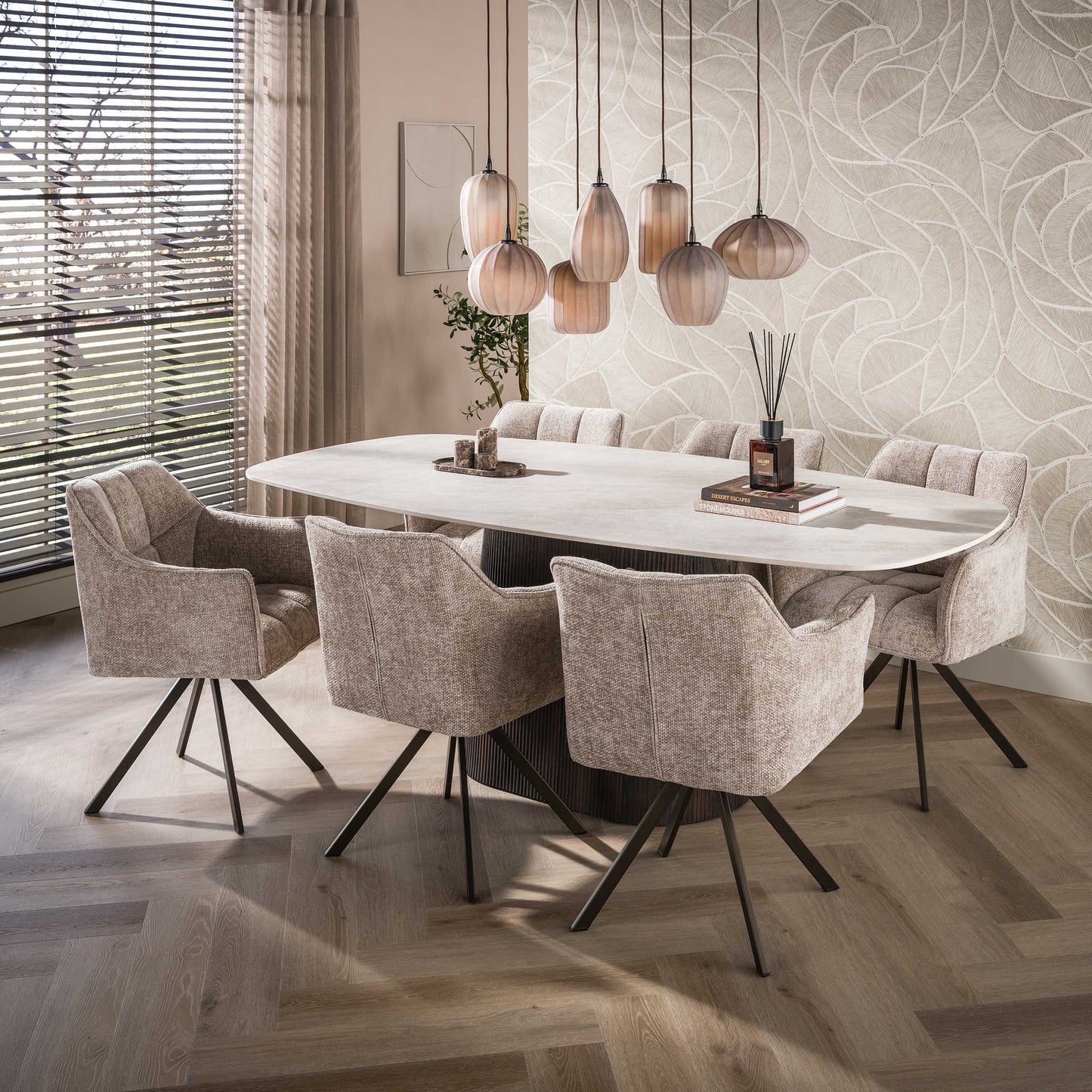 Pendelleuchte – 96×35×150 cm – Sienna braun-frosted | Modell N0353