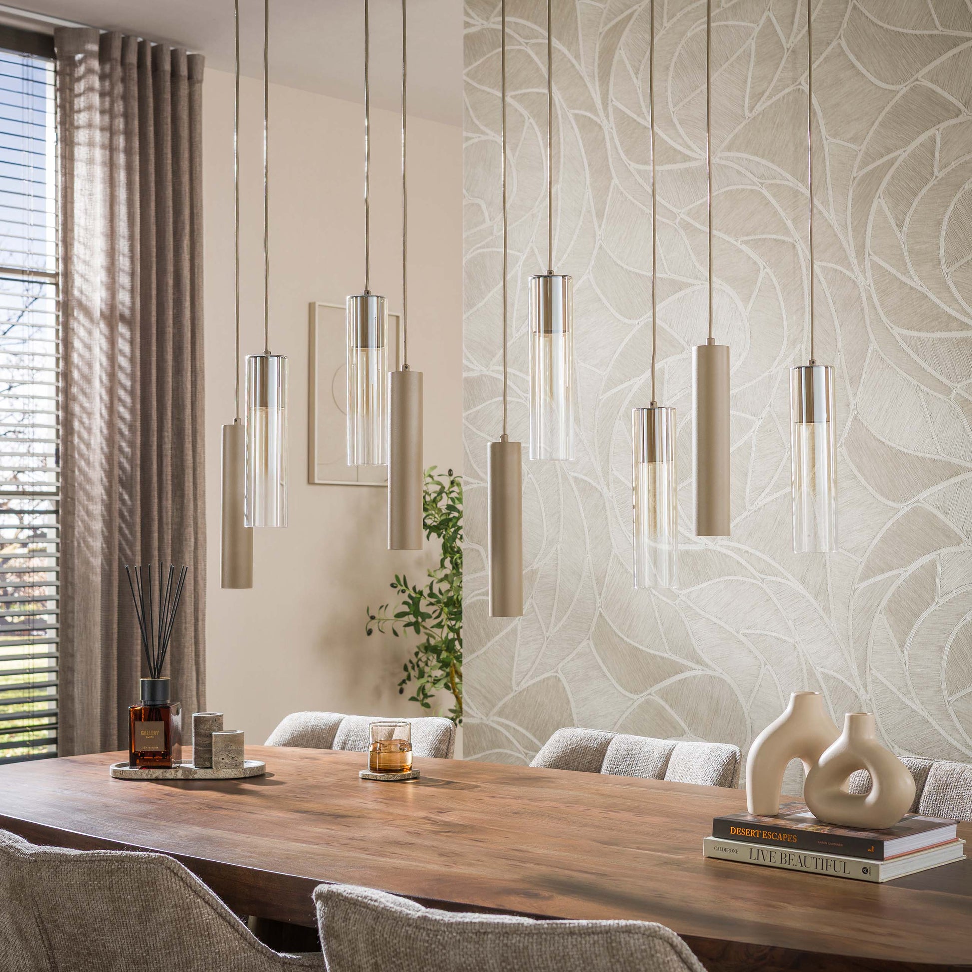 Pendelleuchte – 109×19×150 cm – Beige | Modell N0356