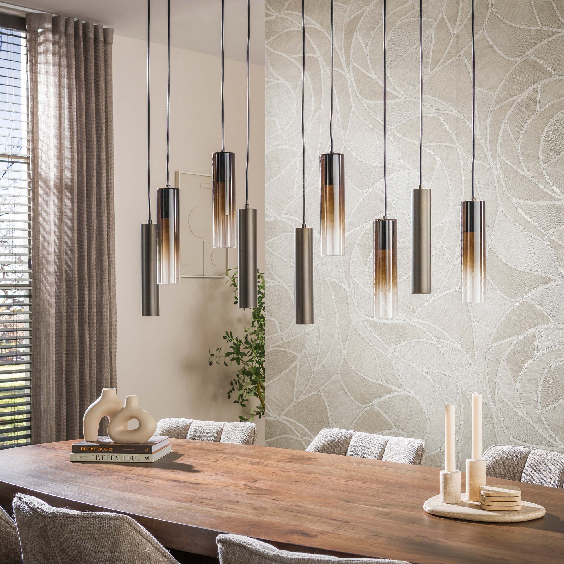 Pendelleuchte – 109×19×150 cm – Beige | Modell N0356