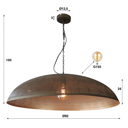 Pendelleuchte – 92×92×150 cm – Antikbronze | Modell N0368