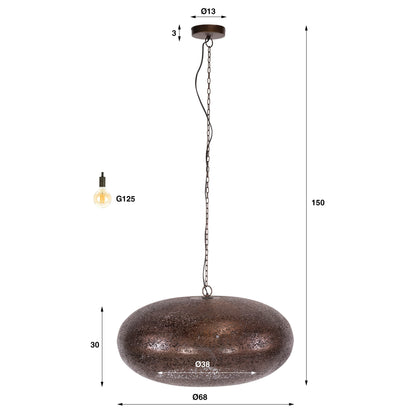 Pendelleuchte – 68×68×150 cm – Antikkupfer | Modell N0369
