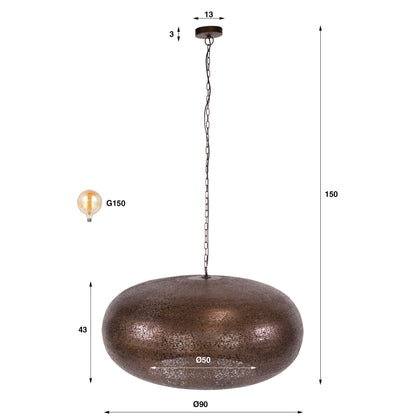 Pendelleuchte – 90×90×150 cm – Antikkupfer | Modell N0370