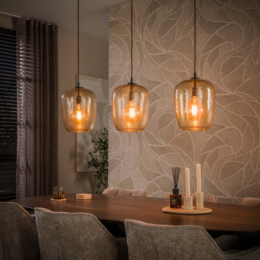 Pendelleuchte – 110×25×150 cm – Amberfarbenes Glas | Modell N0371