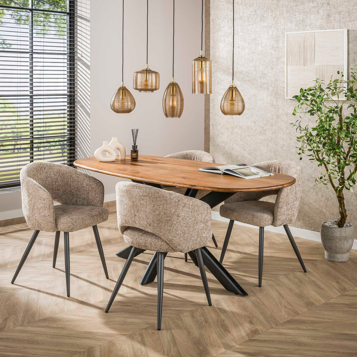 Pendelleuchte – 126×20×150 cm – Smoke braun Glas | Modell N0372