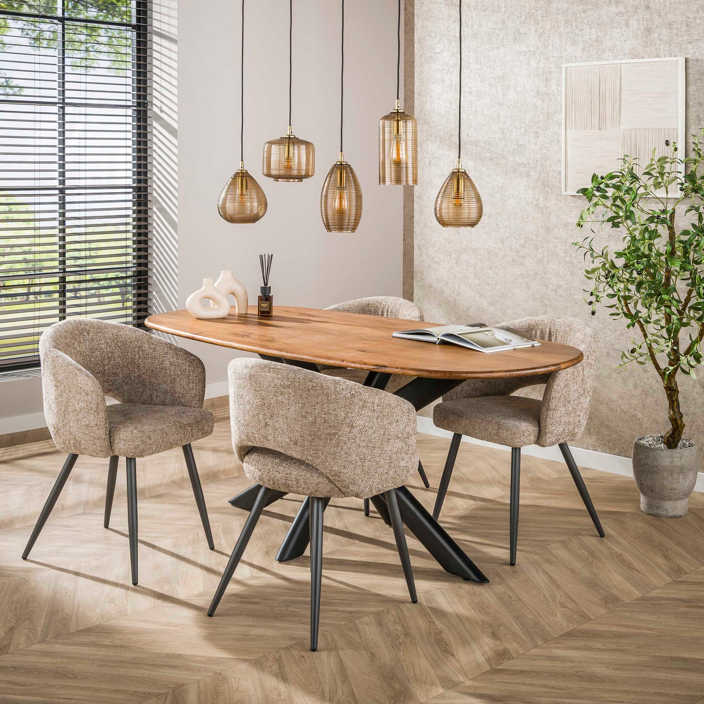 Pendelleuchte – 126×20×150 cm – Smoke braun Glas | Modell N0372