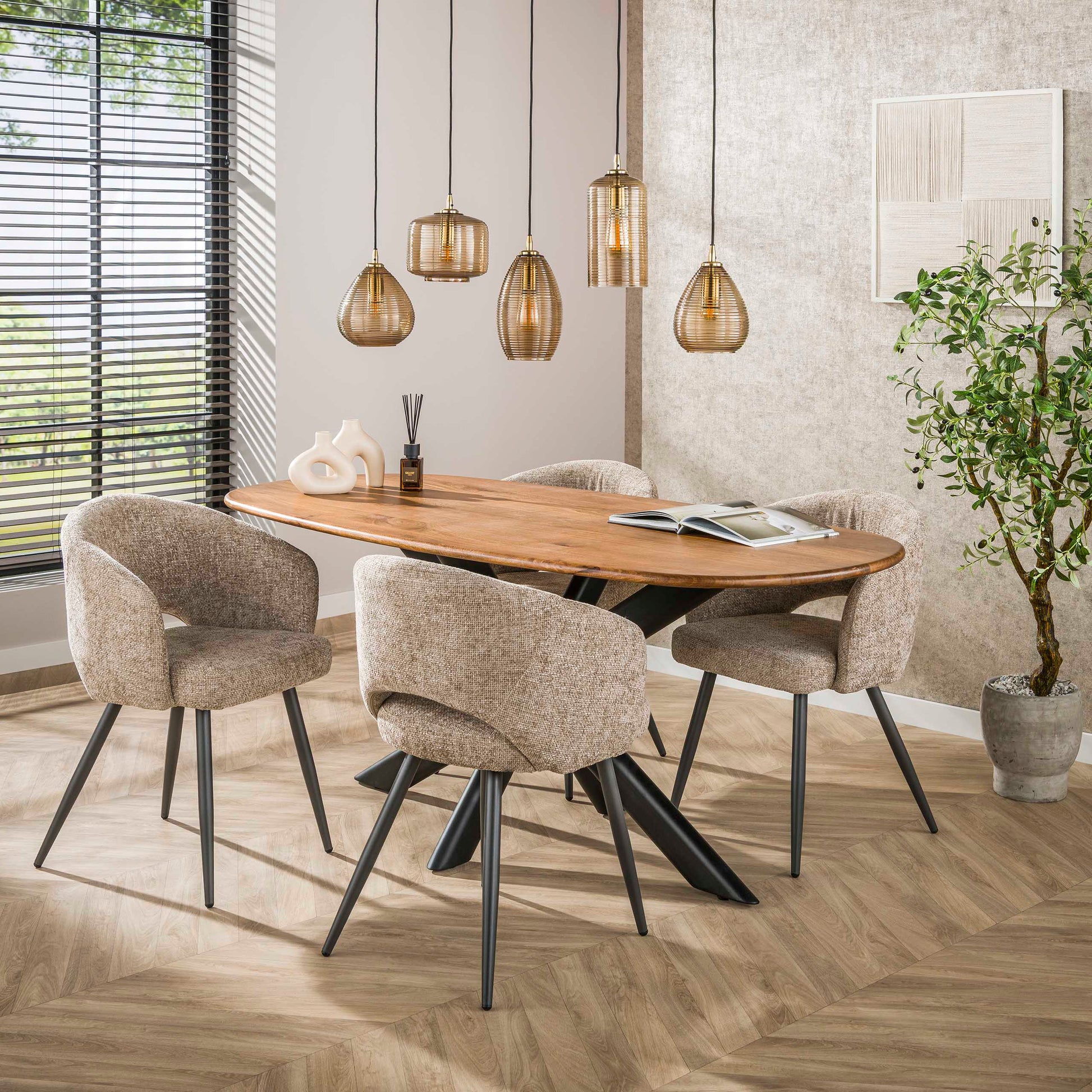 Pendelleuchte – 126×20×150 cm – Smoke braun Glas | Modell N0372