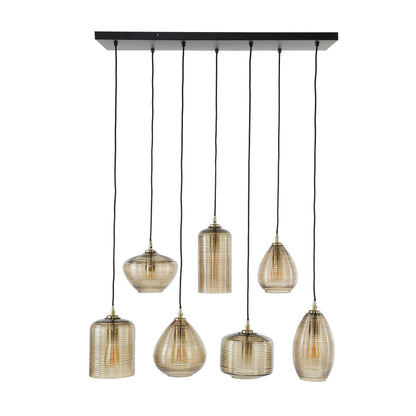 Pendelleuchte – 93×40×150 cm – Amberfarbenes Glas | Modell N0373