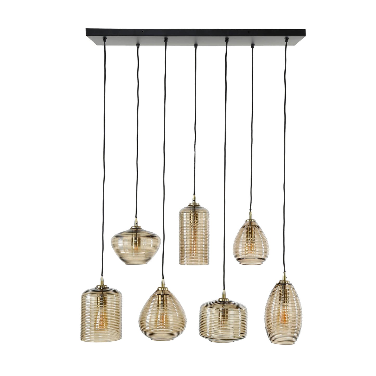 Pendelleuchte – 93×40×150 cm – Amberfarbenes Glas | Modell N0373