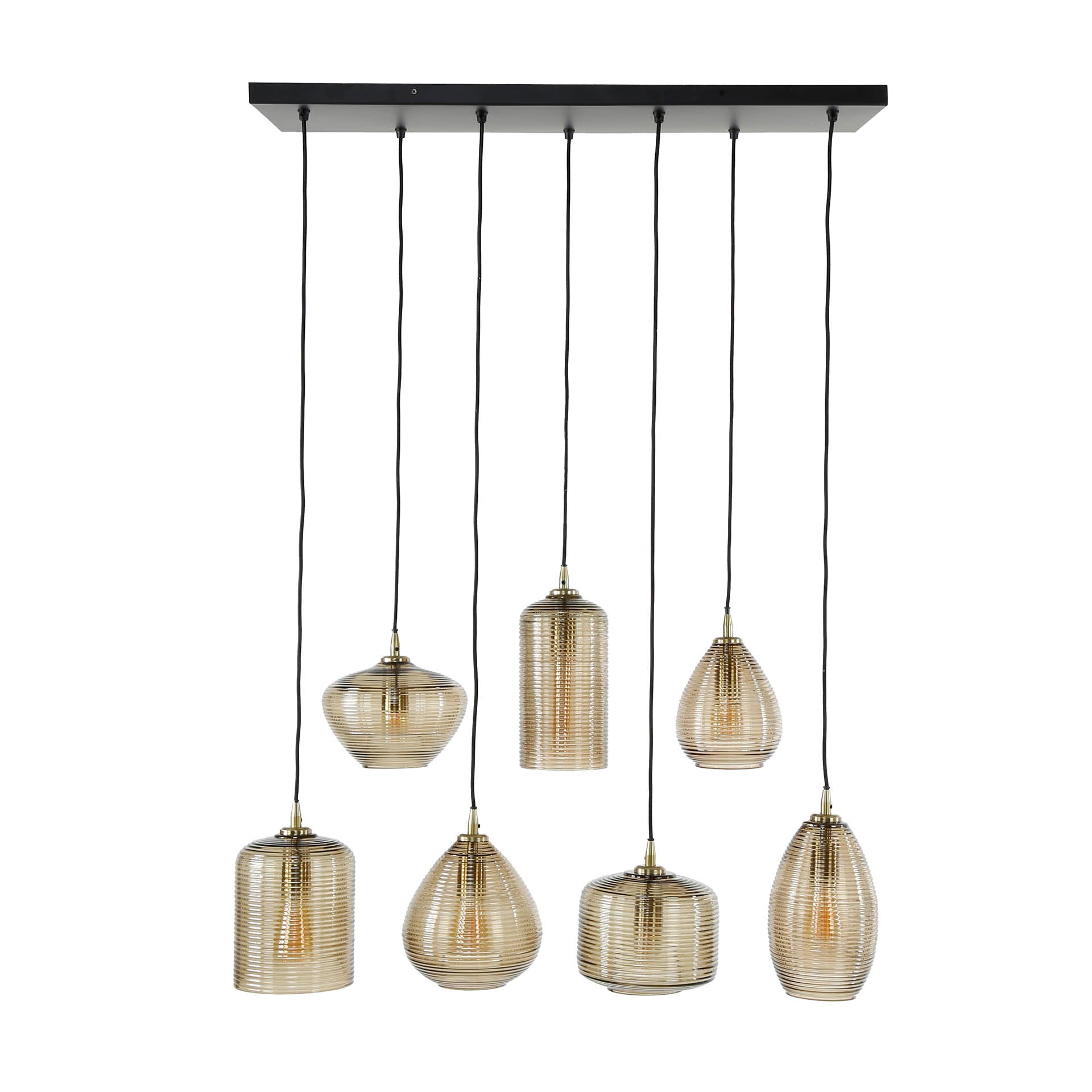 Pendelleuchte – 93×40×150 cm – Amberfarbenes Glas | Modell N0373
