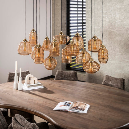 Pendelleuchte – 155×60×150 cm – Amberfarbenes Glas | Modell N0374