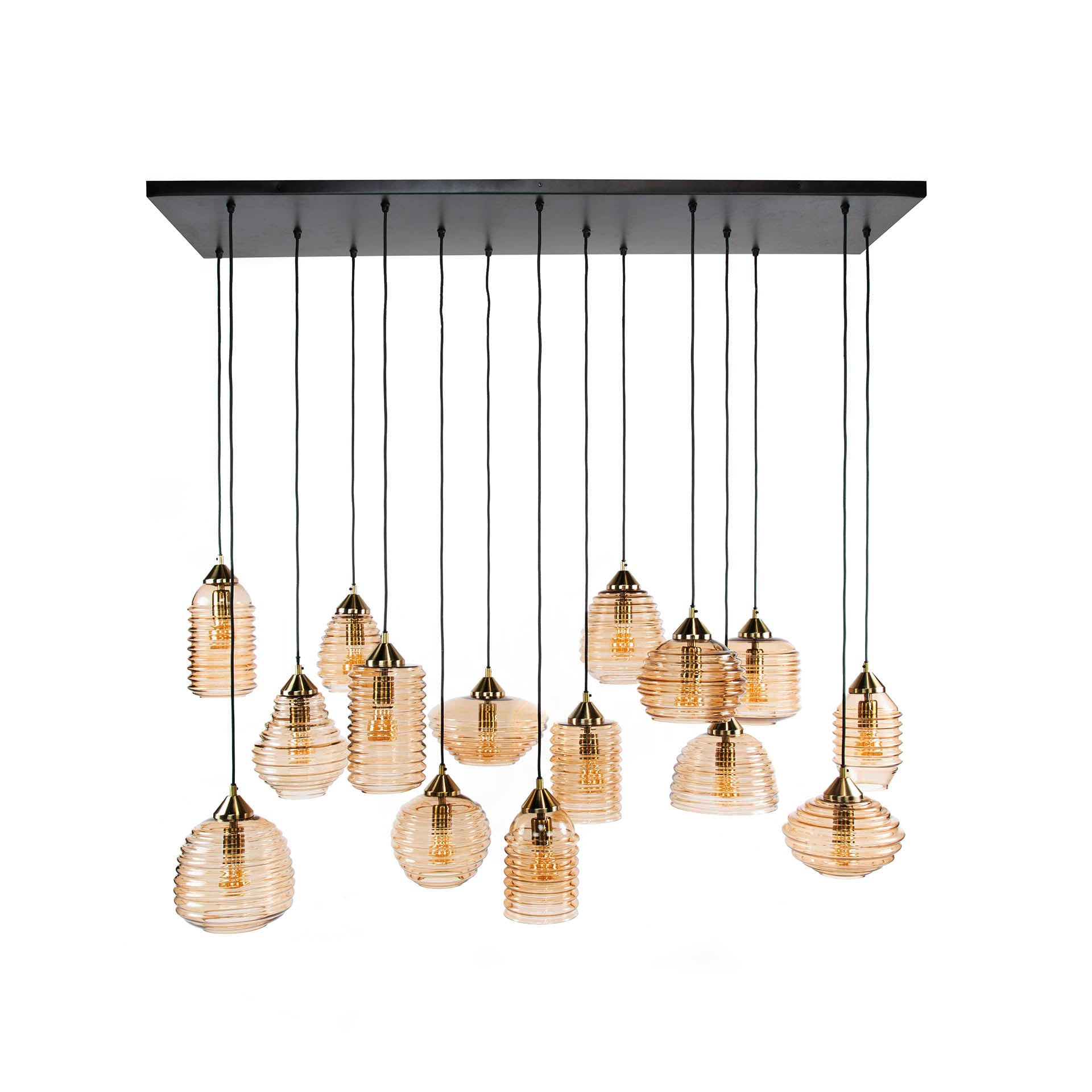 Pendelleuchte – 155×60×150 cm – Amberfarbenes Glas | Modell N0374