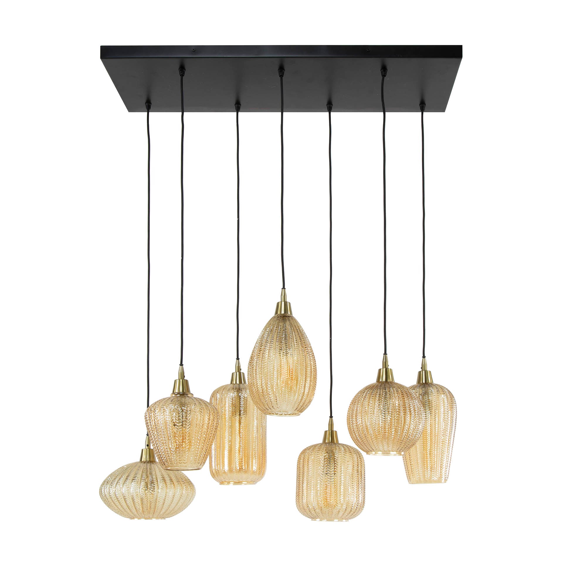 Pendelleuchte – 95×38×150 cm – Amberfarbenes Glas | Modell N0375