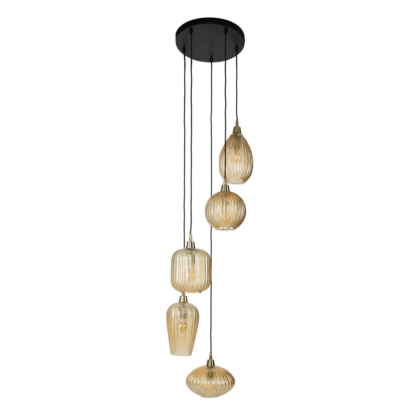 Pendelleuchte – 40×40×180 cm – Amberfarbenes Glas | Modell N0376