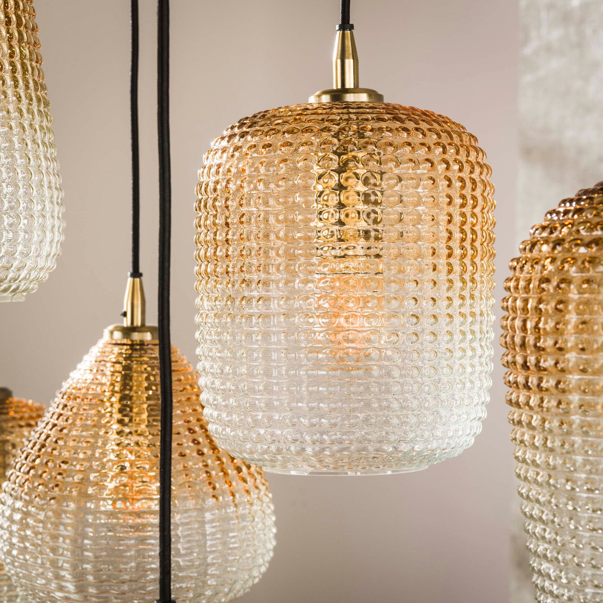 Pendelleuchte – 120×40×150 cm – Amberfarbenes Glas | Modell N0380