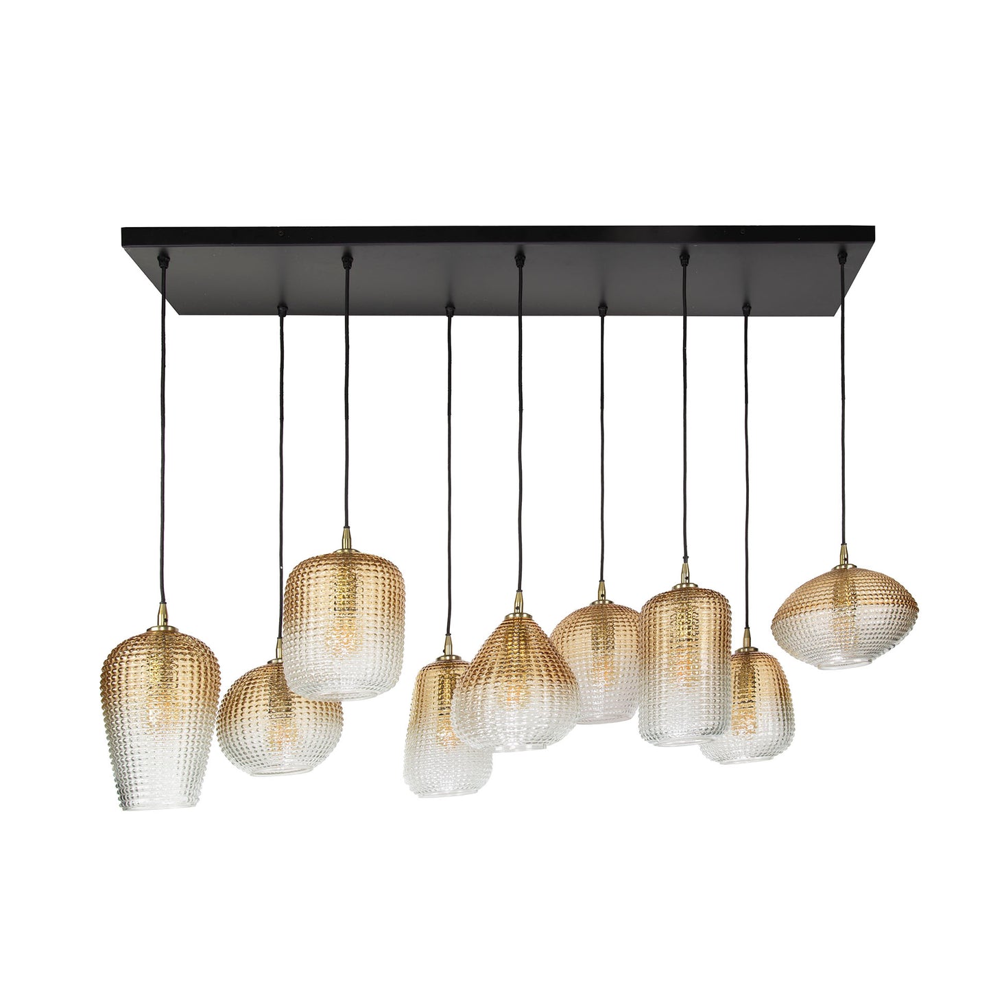Pendelleuchte – 120×40×150 cm – Amberfarbenes Glas | Modell N0380