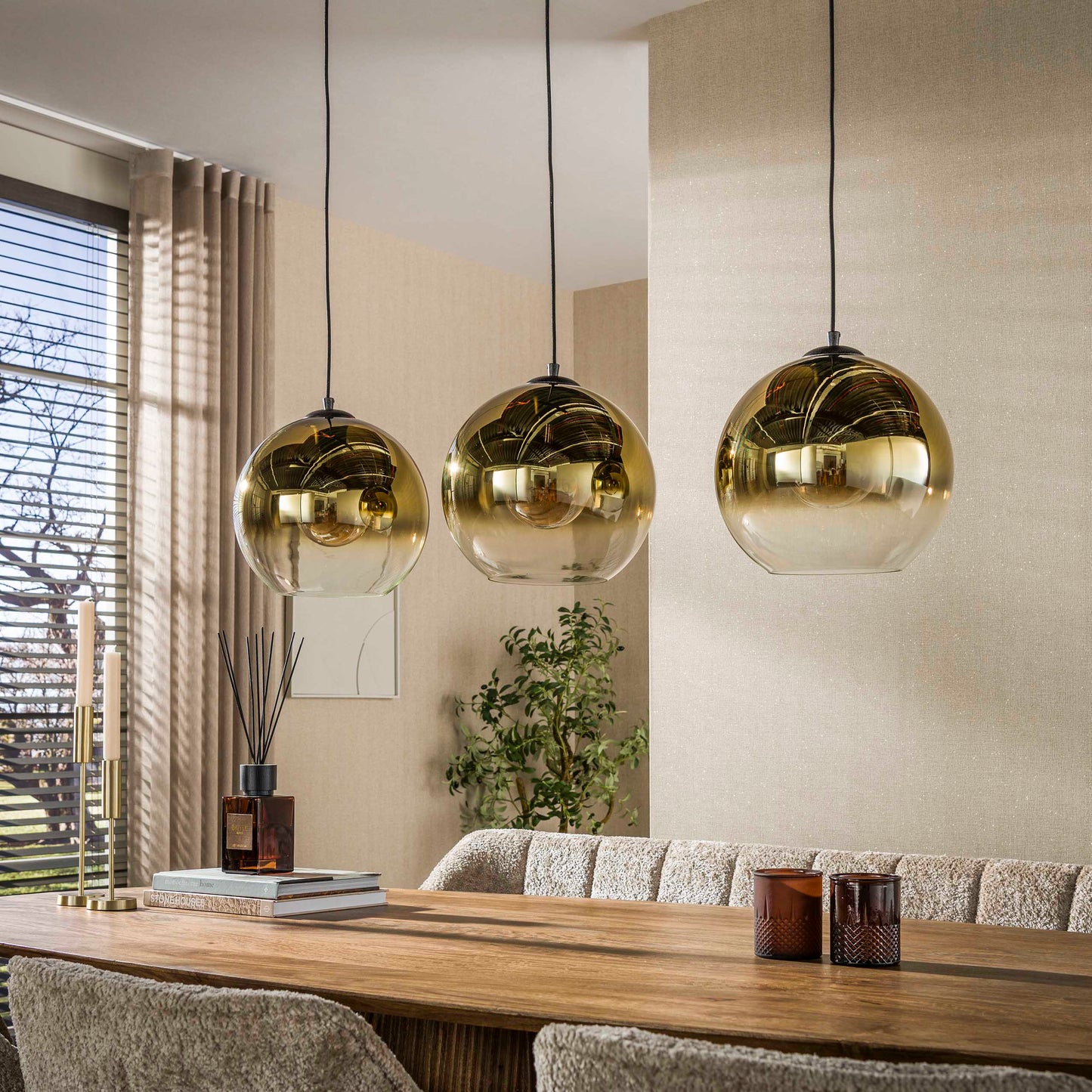Pendelleuchte – 115×29×150 cm – Gold | Modell N0381