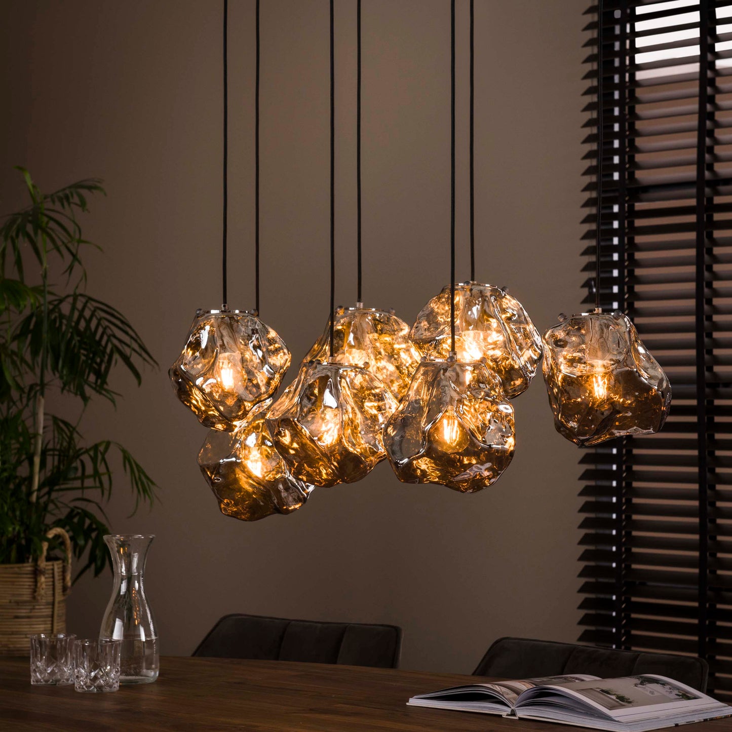 Pendelleuchte – 95×44×150 cm – Chromglas | Modell N0385