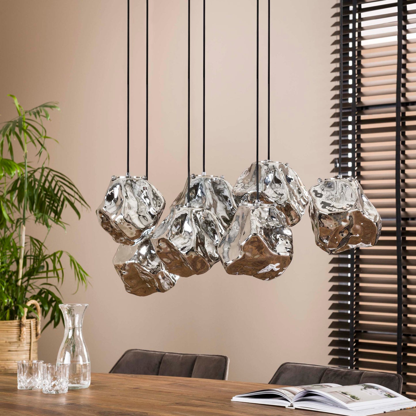 Pendelleuchte – 95×44×150 cm – Chromglas | Modell N0385