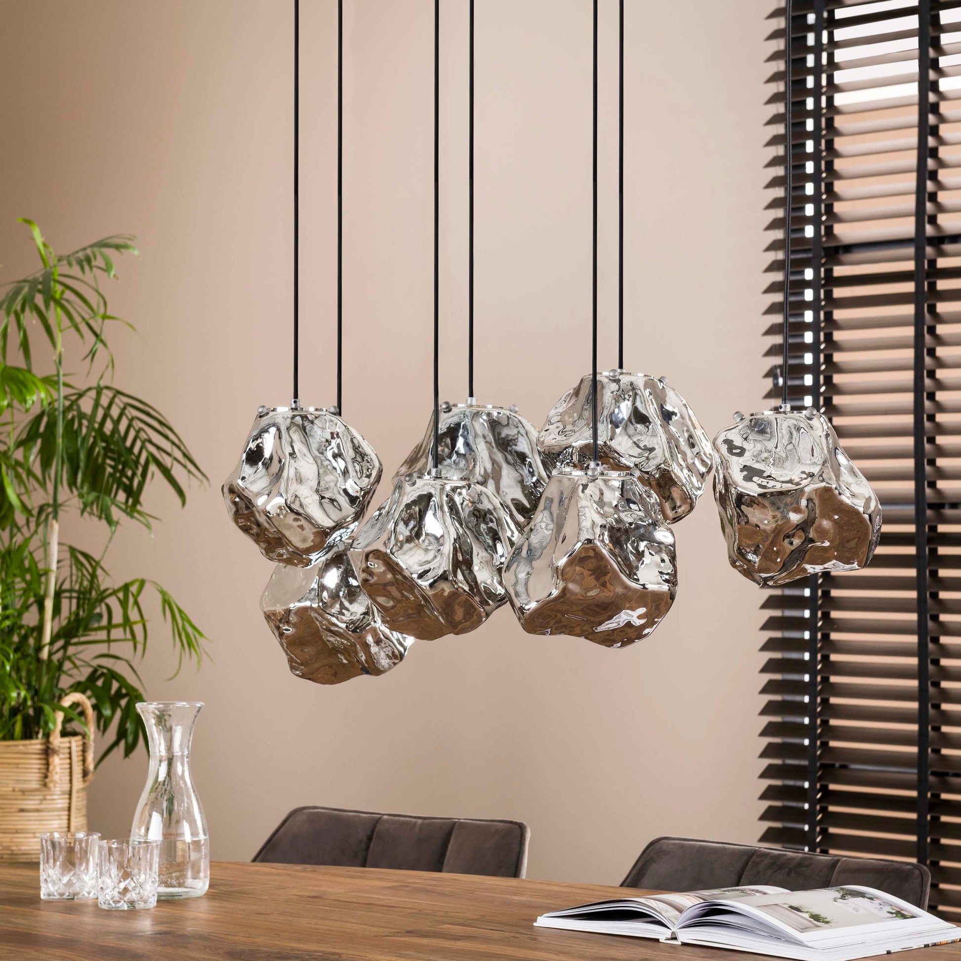 Pendelleuchte – 95×44×150 cm – Chromglas | Modell N0385