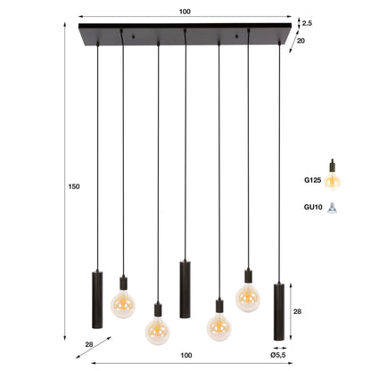 Pendelleuchte – 100×28×150 cm – Beige | Modell N0386