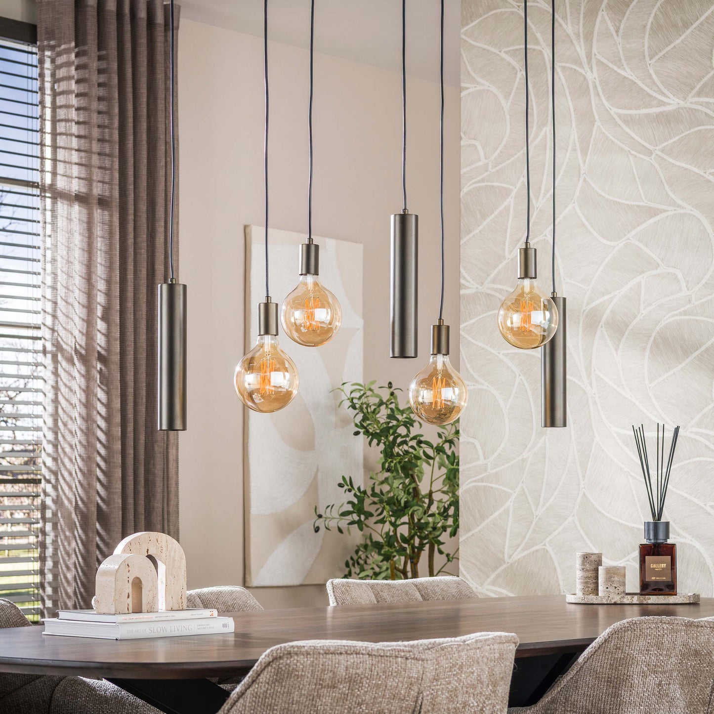 Pendelleuchte – 100×28×150 cm – Beige | Modell N0386