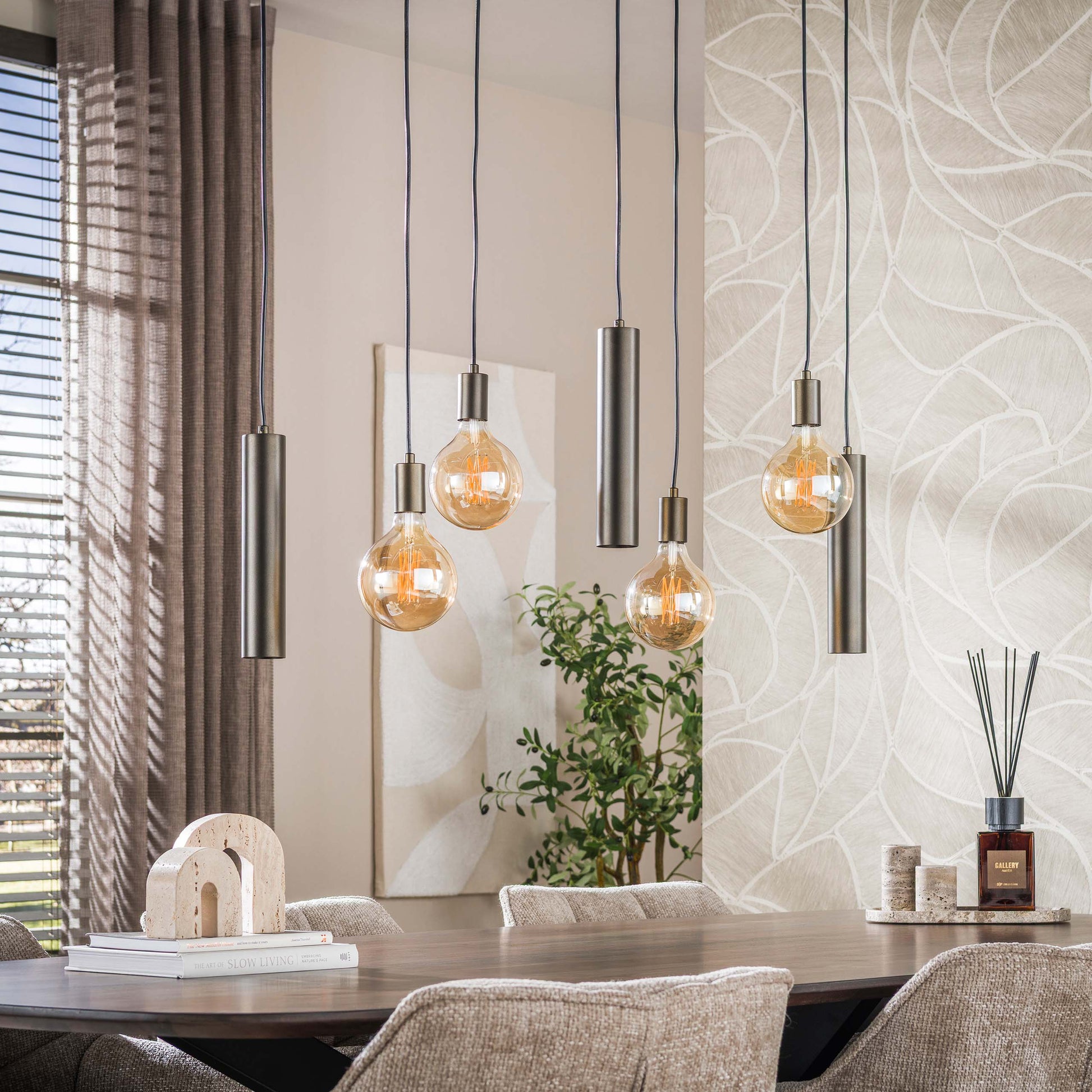 Pendelleuchte – 100×28×150 cm – Beige | Modell N0386