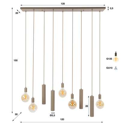Pendelleuchte – 120×28×150 cm – Beige | Modell N0387
