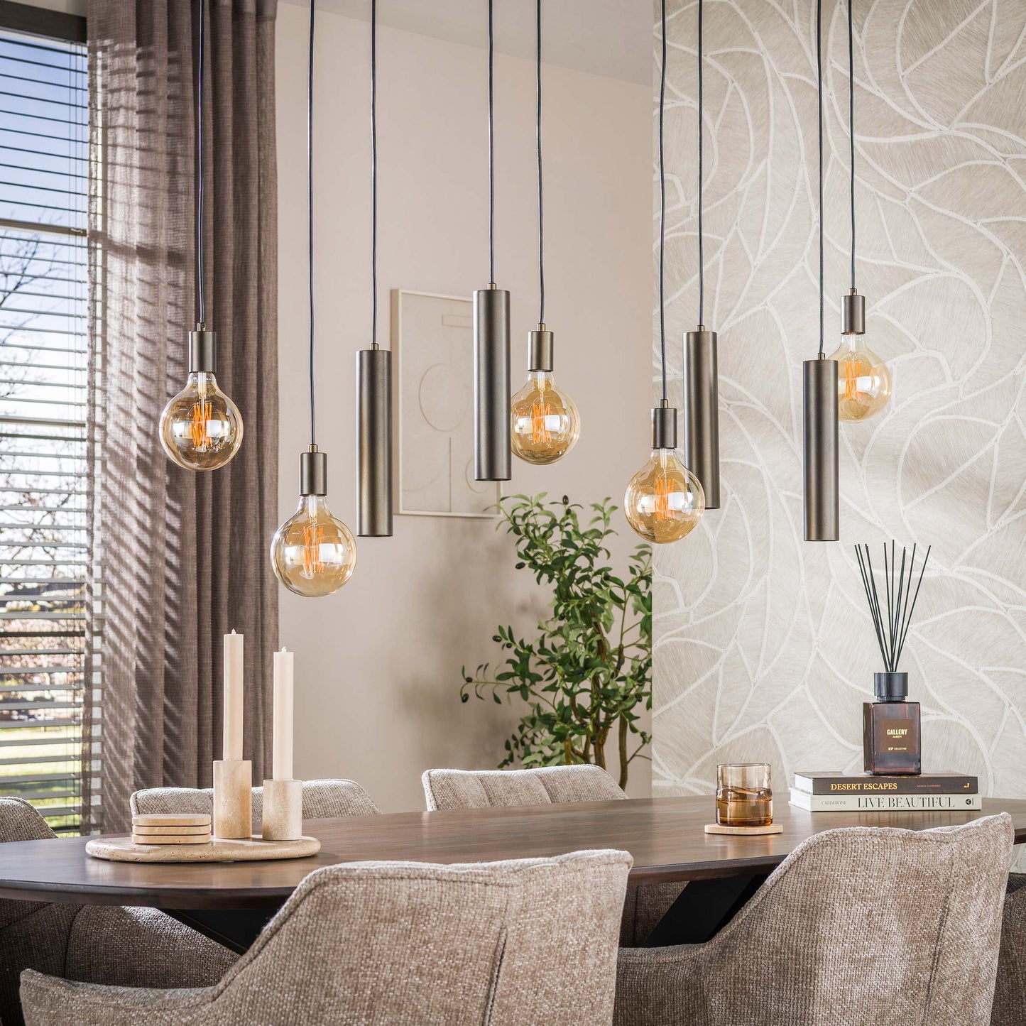 Pendelleuchte – 120×28×150 cm – Beige | Modell N0387