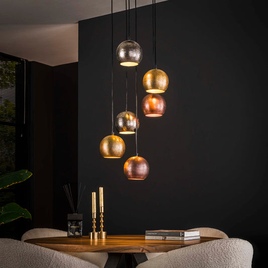 Pendelleuchte – 40×40×150 cm – Mattnickel-Mix | Modell N0389