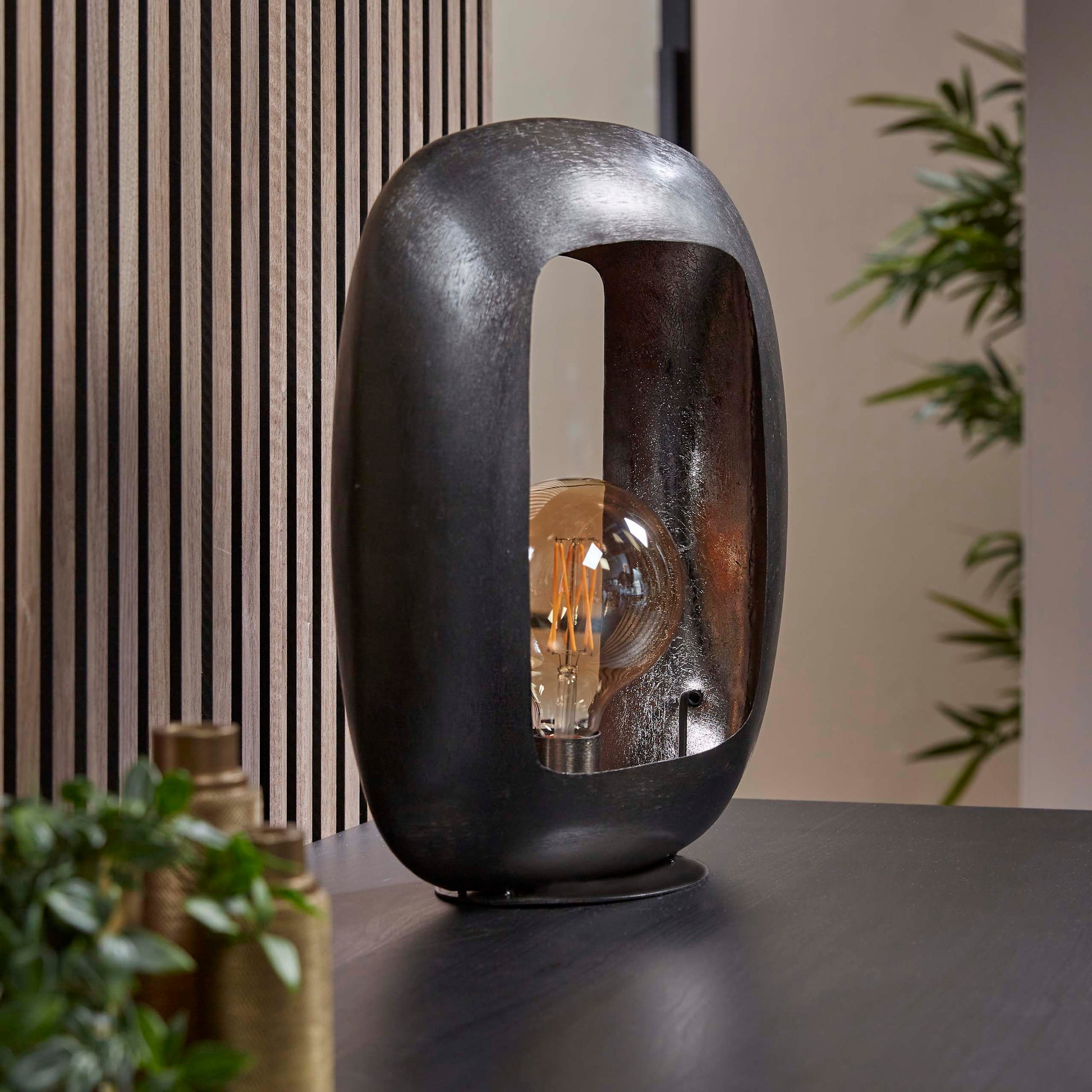 Tischleuchte – 34×13×44 cm – Schwarznickel | Modell N0392
