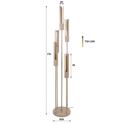 Stehleuchte – 30×30×175 cm – Beige | Modell N0393