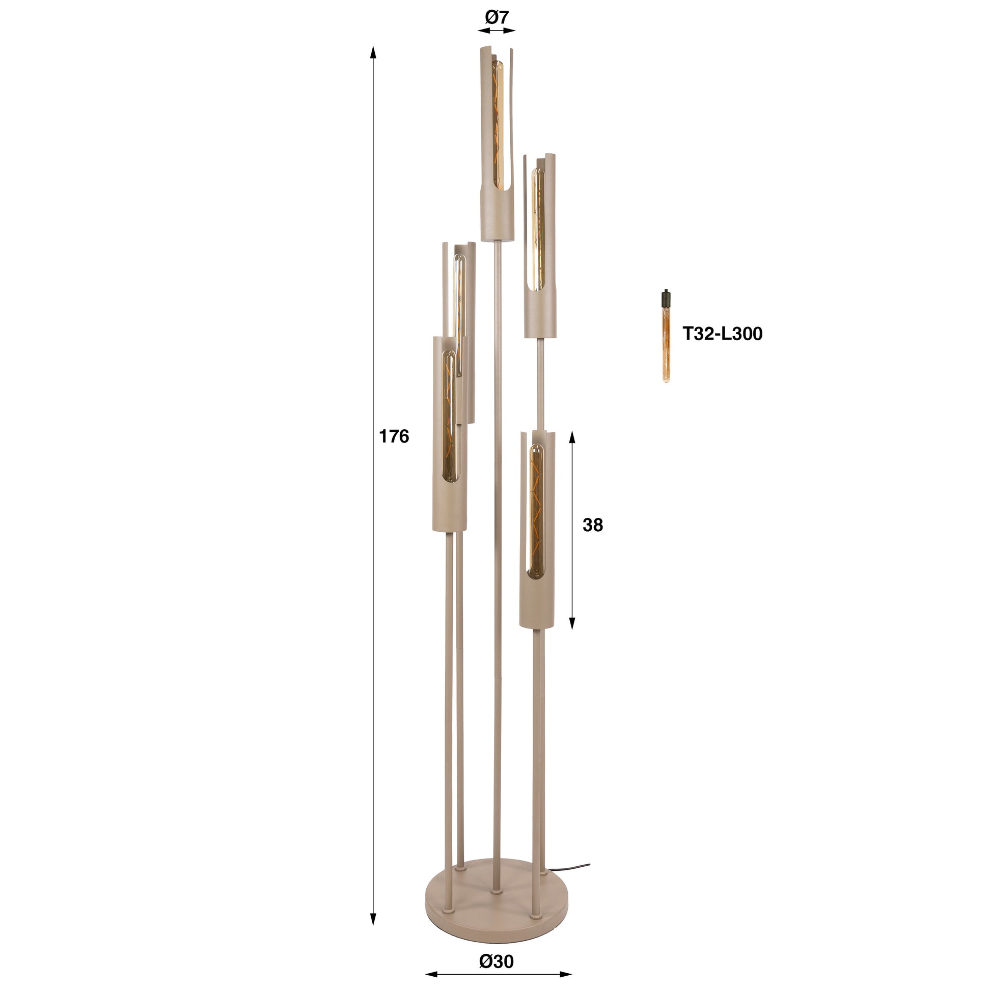 Stehleuchte – 30×30×175 cm – Beige | Modell N0393