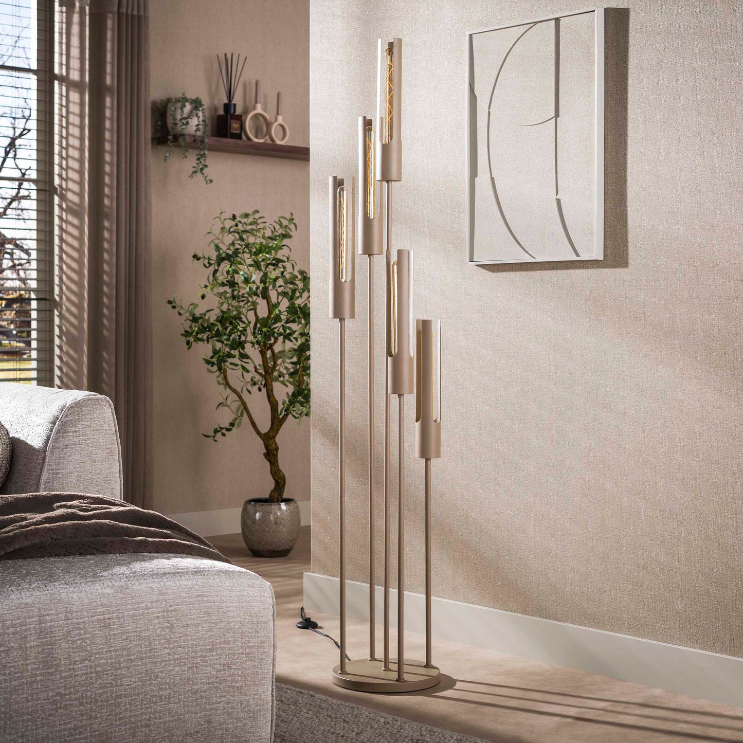 Stehleuchte – 30×30×175 cm – Beige | Modell N0393