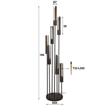 Stehleuchte – 35×35×186 cm – Artic schwarz | Modell N0394