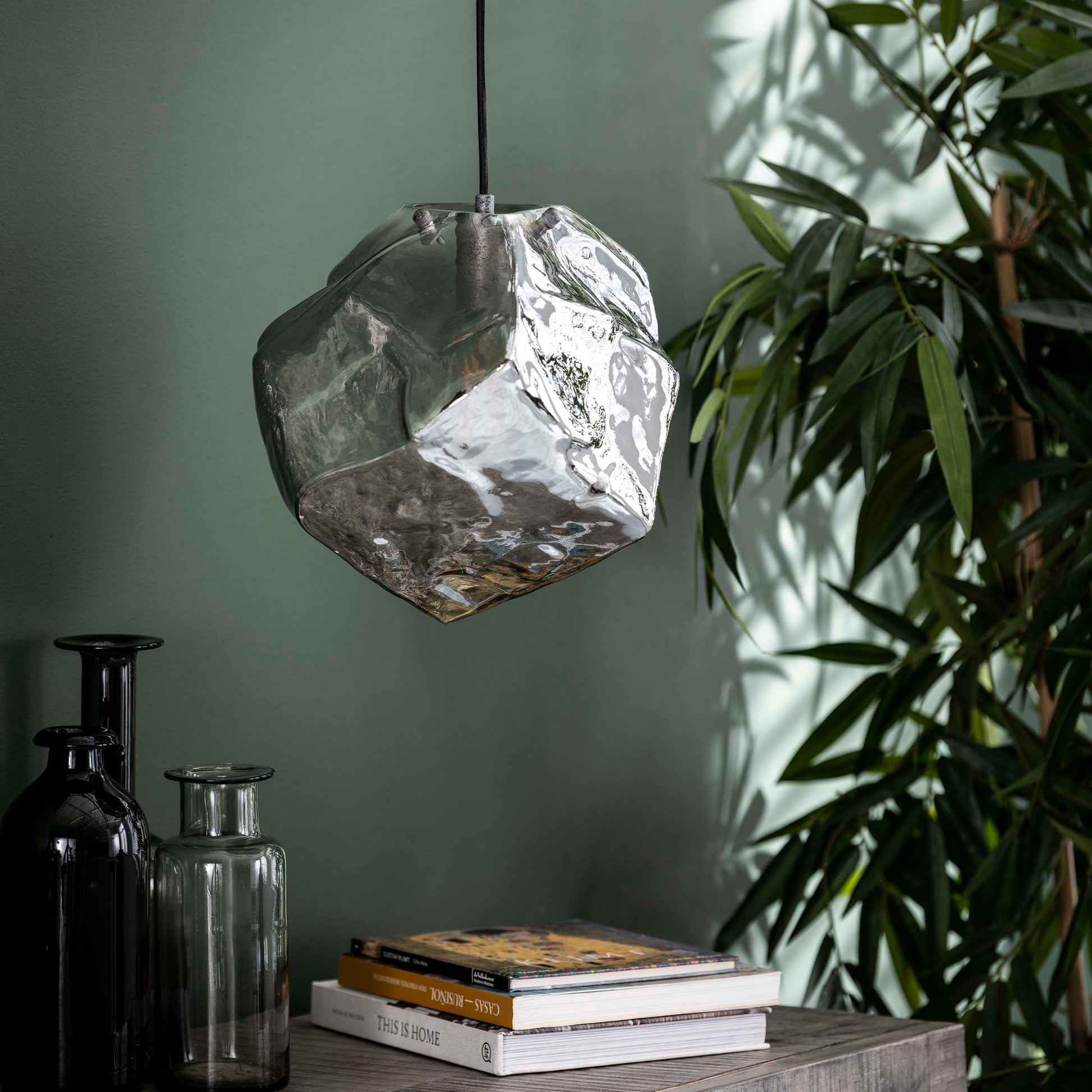 Pendelleuchte – 28×28×150 cm – Chromglas | Modell N0399
