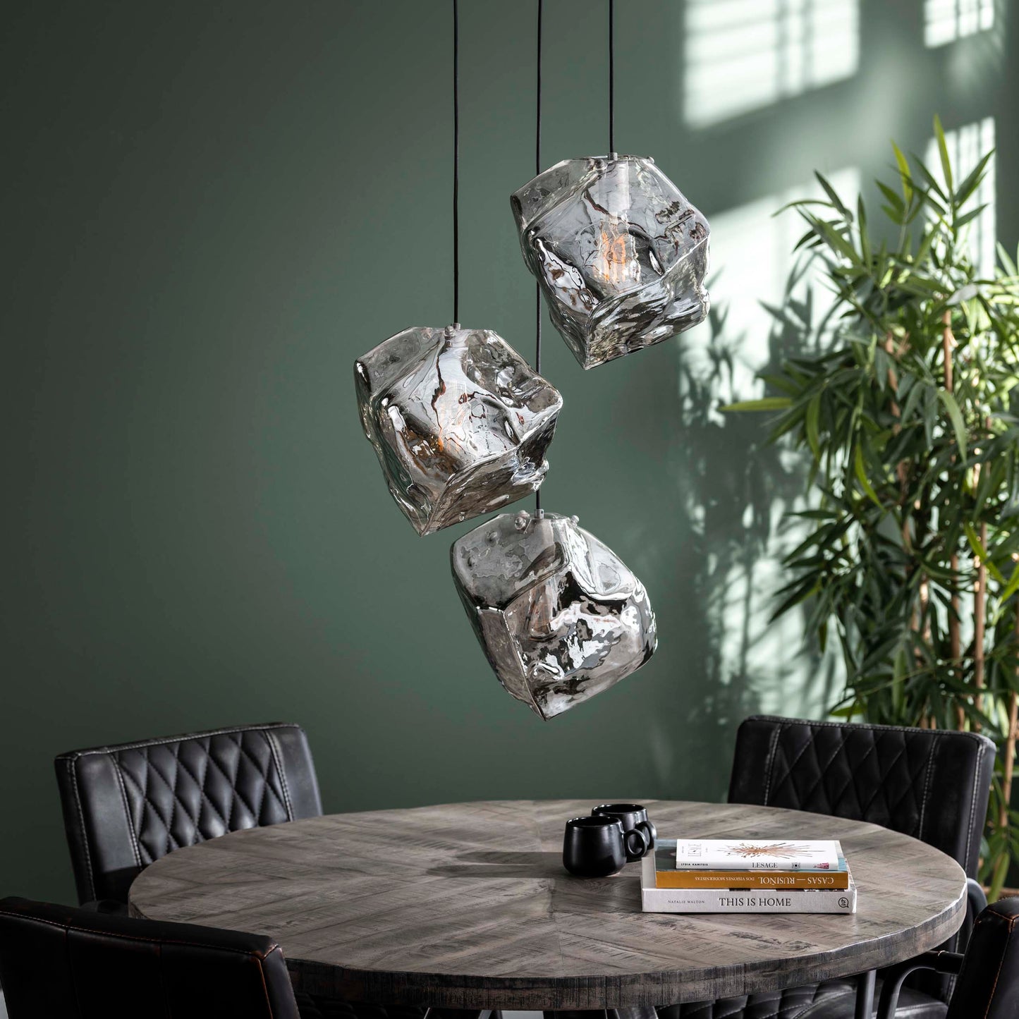 Pendelleuchte – 50×50×150 cm – Chromglas | Modell N0400