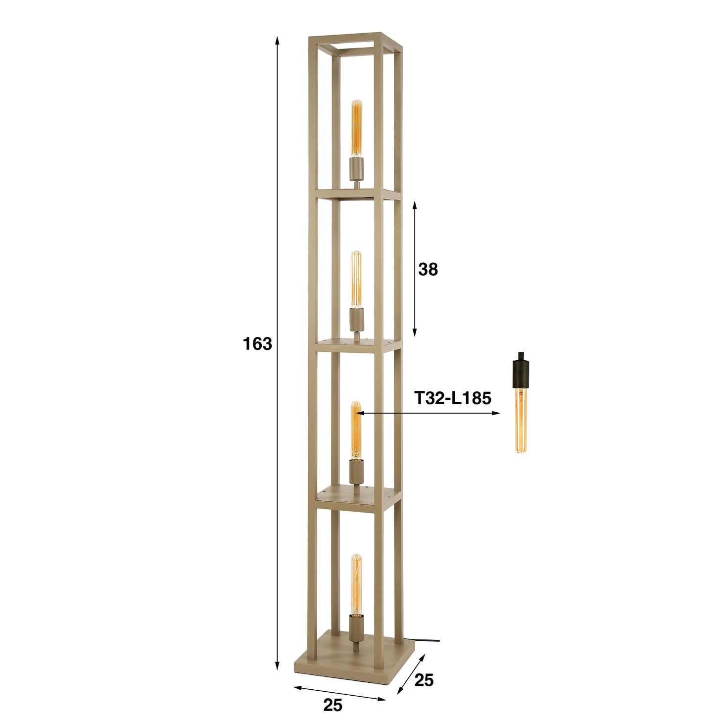 Stehleuchte – 25×25×163 cm – Beige | Modell N0403
