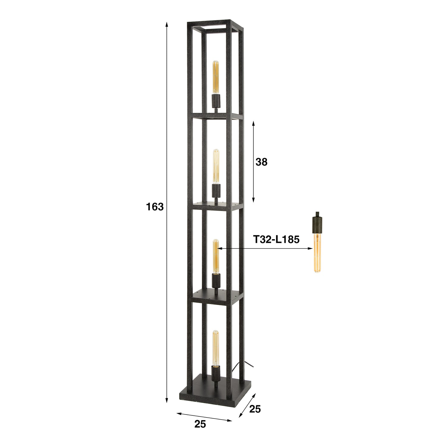 Stehleuchte – 25×25×163 cm – Beige | Modell N0403