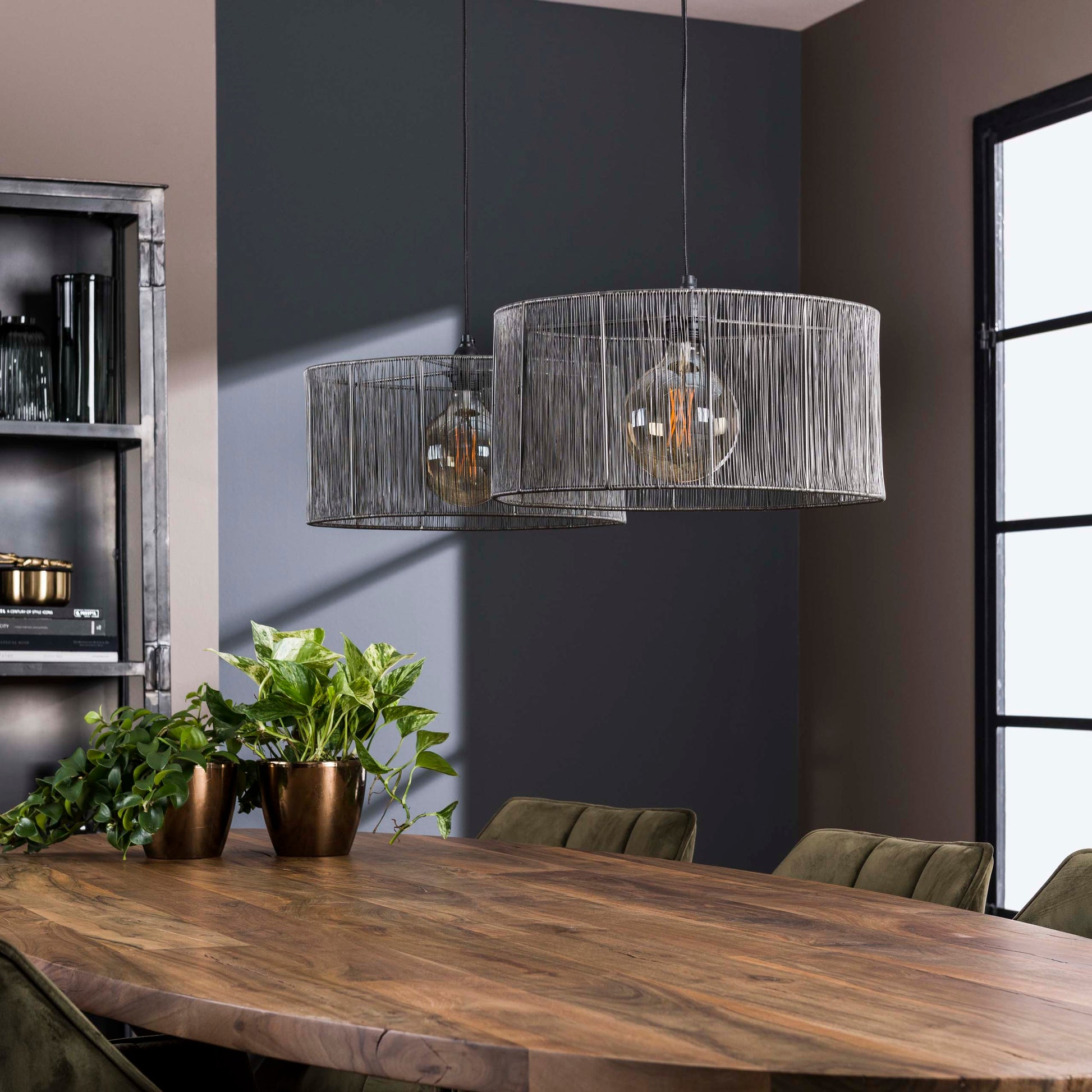 Pendelleuchte – 120×41×150 cm – Schwarznickel | Modell N0406