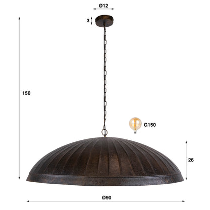 Pendelleuchte – 90×90×150 cm – Smoked brown | Modell N0409