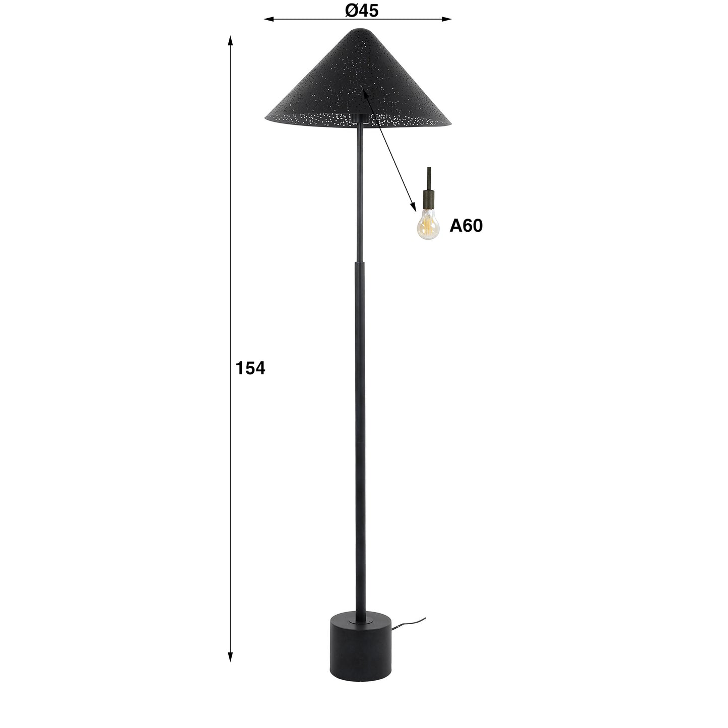 Stehleuchte – 45×45×154 cm – Charcoal | Modell N0413