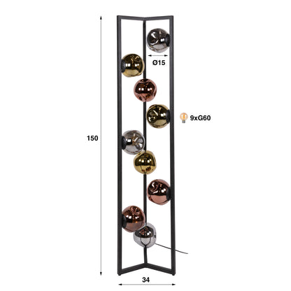 Stehleuchte – 34×34×150 cm – Artic schwarz | Modell N0417